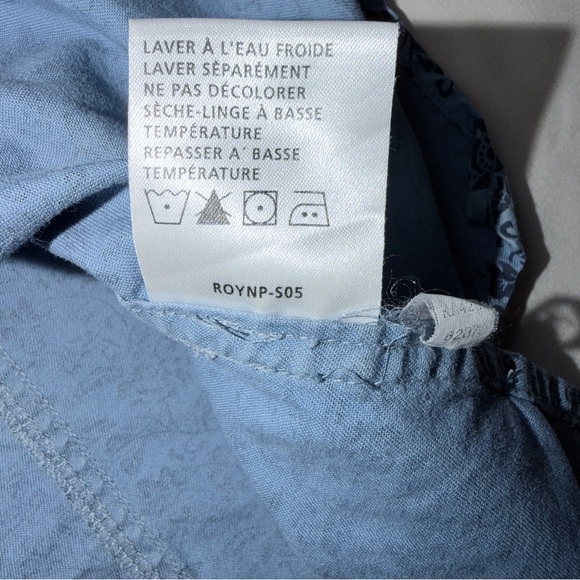 Royal Robbins Navy Snap-Up Shirt ditsy paisley pattern - Picture 7 of 8